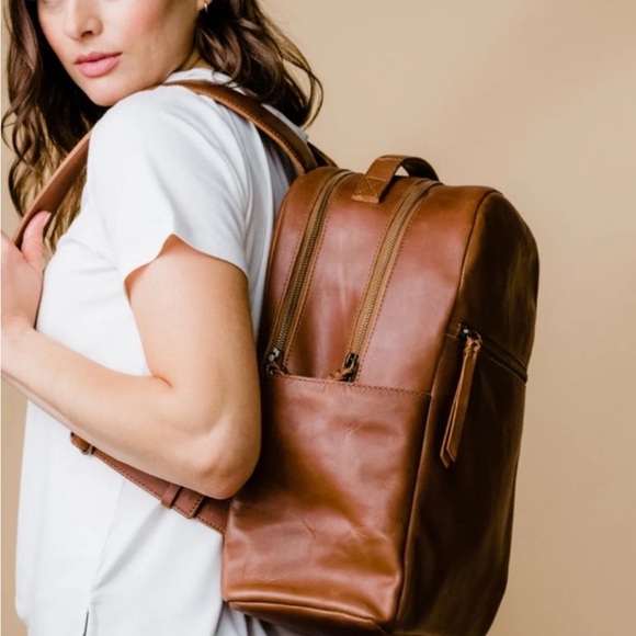 Able Tan Leather Backpack - Picture 2 of 11
